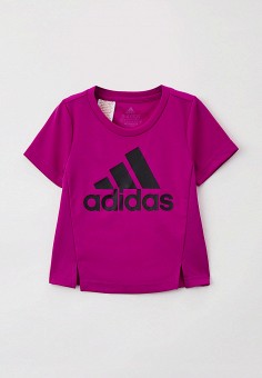 Футболка, adidas, цвет: фиолетовый. Артикул: RTLAAY670201. Девочкам / Одежда