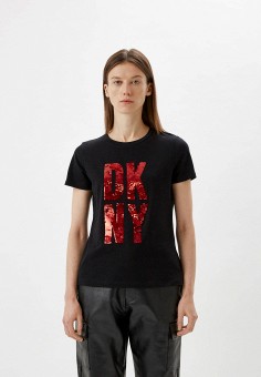 Футболка, DKNY, цвет: черный. Артикул: RTLAAY735801. Одежда / DKNY
