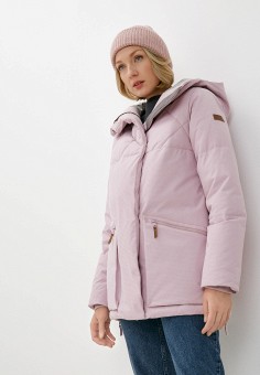 Пуховик, Roxy, цвет: розовый. Артикул: RTLAAZ019001. Одежда / Верхняя одежда / Пуховики и зимние куртки / Пуховики