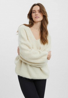 Пуловер, Vero Moda, цвет: белый. Артикул: RTLAAZ234501. 
