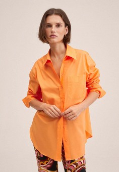 Рубашка, Mango, цвет: оранжевый. Артикул: RTLAAZ477501. Одежда / Блузы и рубашки / Рубашки