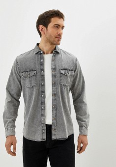 Рубашка джинсовая, Strellson, цвет: серый. Артикул: RTLAAZ603301. Strellson