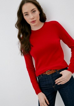 Джемпер, United Colors of Benetton, цвет: красный. Артикул: RTLAAZ630001. Одежда / Джемперы, свитеры и кардиганы / Джемперы и пуловеры