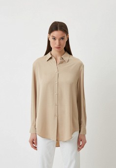 Блуза, Calvin Klein, цвет: бежевый. Артикул: RTLAAZ863102. Premium / Одежда / Блузы и рубашки / Блузы / Блузы с длинным рукавом / Calvin Klein