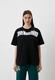 Футболка, Love Moschino, цвет: черный. Артикул: RTLABA068801. Одежда / Футболки и поло / Футболки / Love Moschino