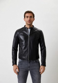 Куртка кожаная, Serge Pariente, цвет: черный. Артикул: RTLABA154901. Одежда / Верхняя одежда / Кожаные куртки