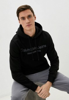 Худи, Calvin Klein Jeans, цвет: черный. Артикул: RTLABA557801. Одежда / Толстовки и олимпийки / Худи