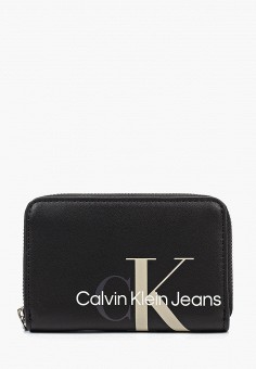 Кошелек, Calvin Klein Jeans, цвет: черный. Артикул: RTLABA829401. Аксессуары / Кошельки и визитницы / Кошельки