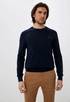 Джемпер, Gant, цвет: синий. Артикул: RTLABA844701. Одежда / Джемперы, свитеры и кардиганы / Джемперы и пуловеры