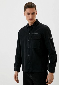 Рубашка, Calvin Klein Jeans, цвет: черный. Артикул: RTLABB144001. Одежда / Рубашки / Рубашки с длинным рукавом