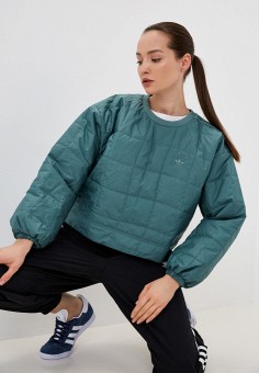 Куртка утепленная, adidas Originals, цвет: зеленый. Артикул: RTLABB198901. 