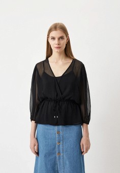 Блуза, DKNY, цвет: черный. Артикул: RTLABB201101. Одежда / DKNY