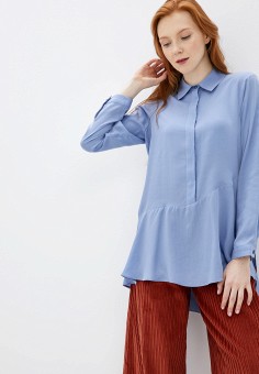 Блуза, Sisley, цвет: голубой. Артикул: SI007EWFVDR6. Одежда / Блузы и рубашки / Блузы / Sisley