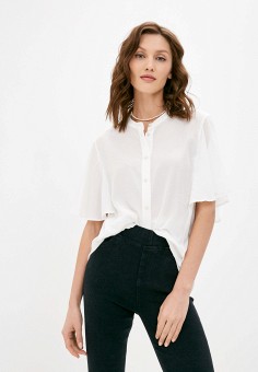 Блуза, Sisley, цвет: белый. Артикул: SI007EWMHNG1. Одежда / Блузы и рубашки / Блузы / Sisley