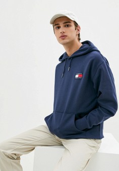 Худи, Tommy Jeans, цвет: синий. Артикул: TO052EMJQNW4. Одежда / Толстовки и олимпийки