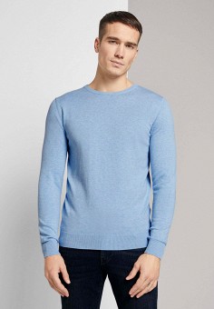 Джемпер, Tom Tailor, цвет: голубой. Артикул: TO172EMMDFK6. Одежда / Джемперы, свитеры и кардиганы / Джемперы и пуловеры