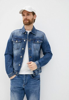 Куртка джинсовая, United Colors of Benetton, цвет: синий. Артикул: UN012EMMHEX0. Одежда / Верхняя одежда / Джинсовые куртки