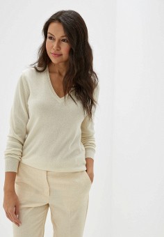 Пуловер, United Colors of Benetton, цвет: белый. Артикул: UN012EWFUZA1. Одежда / Джемперы, свитеры и кардиганы / Джемперы и пуловеры