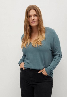 Пуловер, Violeta by Mango, цвет: бирюзовый. Артикул: VI005EWLWRH7. Violeta by Mango