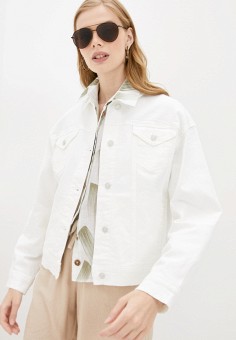 Куртка джинсовая, Zarina, цвет: белый. Артикул: ZA004EWJEFT4. Одежда / Верхняя одежда / Zarina