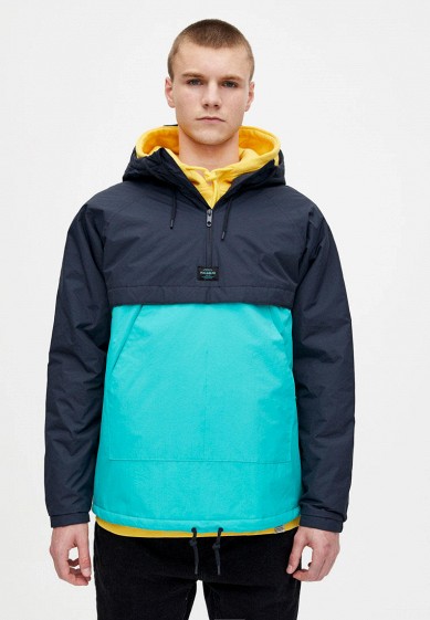 Куртка утепленная, Pull&Bear, цвет: бирюзовый. Артикул: IX001XM001AC. Одежда / Верхняя одежда / Пуховики и зимние куртки