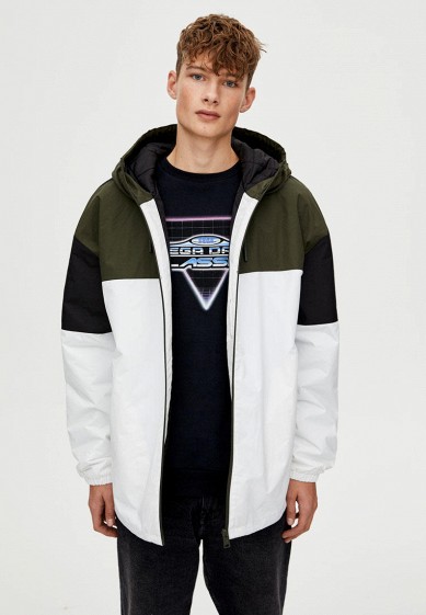 Куртка утепленная, Pull&Bear, цвет: белый. Артикул: IX001XM001C7. Одежда / Верхняя одежда / Пуховики и зимние куртки