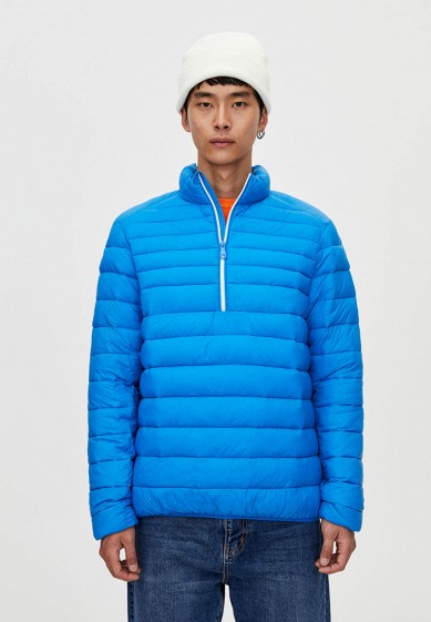 Куртка утепленная, Pull&Bear, цвет: синий. Артикул: IX001XM001DP. Одежда / Верхняя одежда / Пуховики и зимние куртки