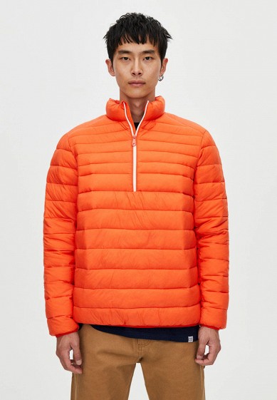 Куртка утепленная, Pull&Bear, цвет: оранжевый. Артикул: IX001XM001DQ. Одежда / Верхняя одежда / Пуховики и зимние куртки