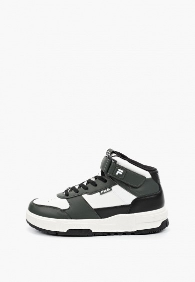 Black and white high top cheap filas