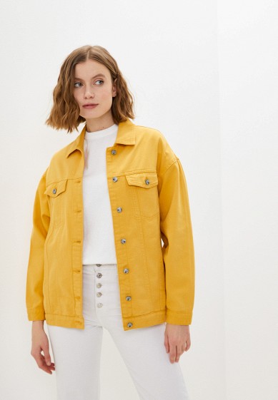 Желтые женские джинсовые куртки — купить в интернет-магазине Ламода