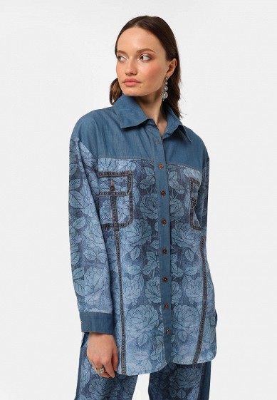 Джинсовая рубашка женская 56 размер