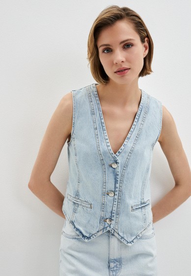 Классическая модная джинсовая жилетка женская купить недорого в интернет-магазине MOD