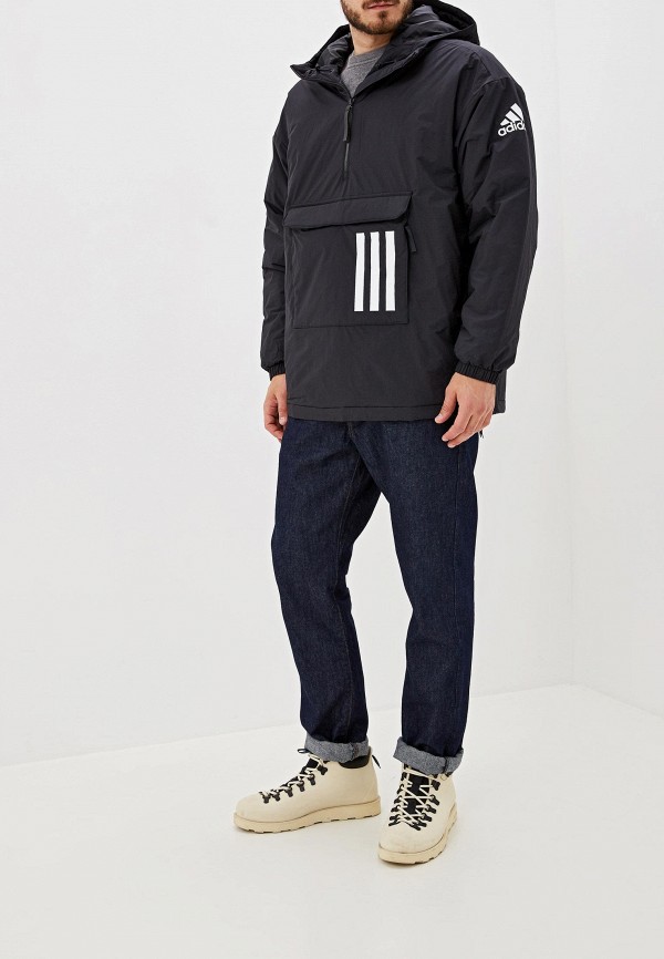 Куртка утепленная adidas INSLT ANORAK, цвет: черный, AD002EMHCR07 — купить  в интернет-магазине Lamoda