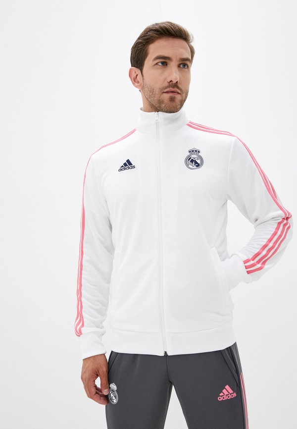 Олимпийка adidas REAL 3S TRK TOP, цвет: белый, AD002EMJMNO5 — купить в интернет-магазине Lamoda