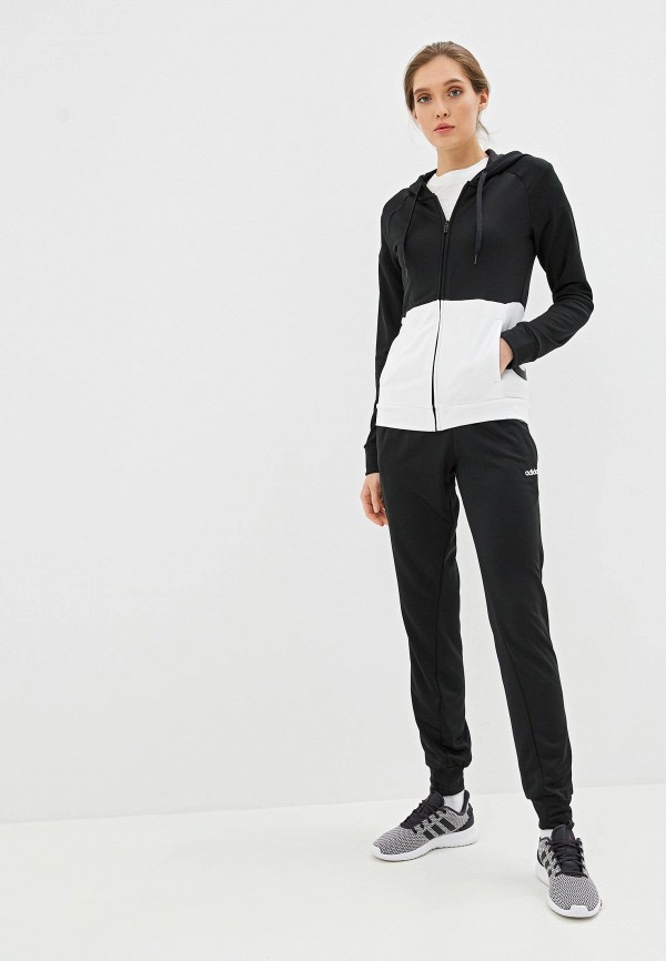 Костюм спортивный adidas WTS Lin FT Hood, цвет: белый, AD002EWFKAB5 —  купить в интернет-магазине Lamoda