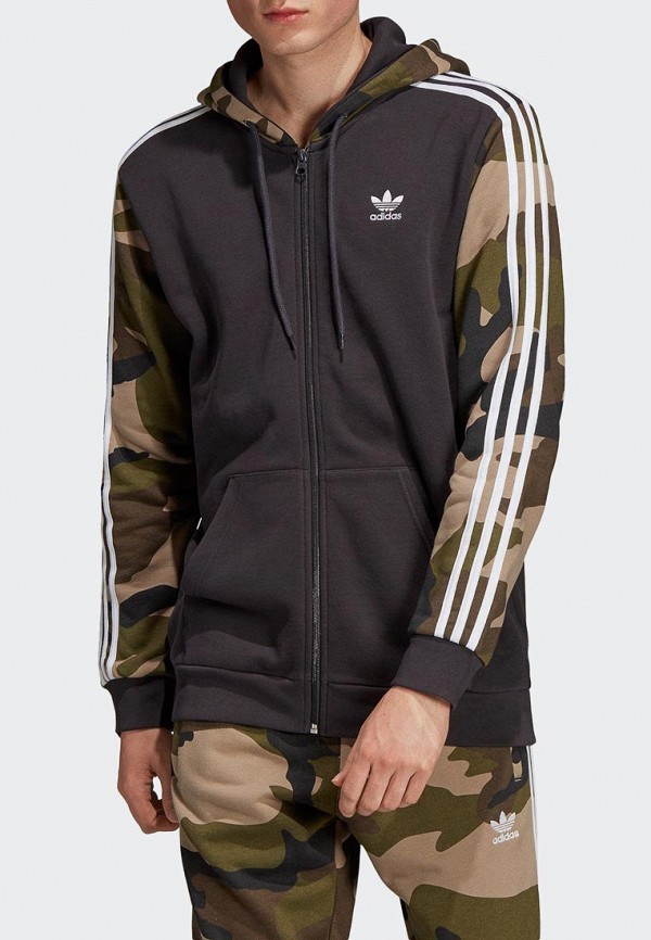 Толстовка adidas Originals CAMO FZ HOODY, цвет: черный, AD093EMEESI7 —  купить в интернет-магазине Lamoda