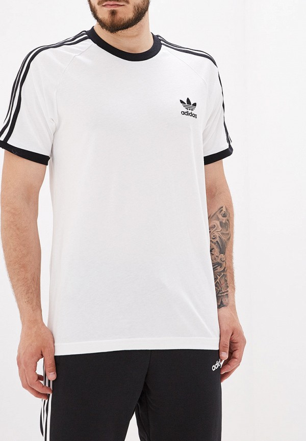 Adidas 3 stripe t shirt white 2025