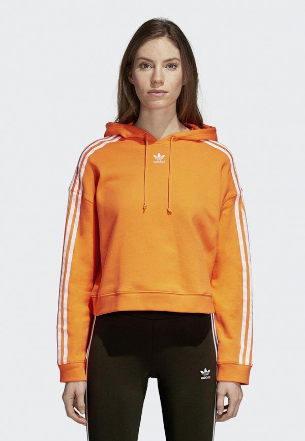 Adidas cropped hoodie orange sale