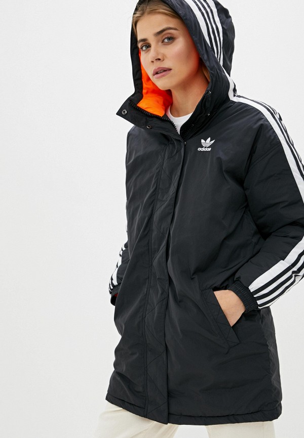 Куртка утепленная adidas Originals LONG SYN DOWN, цвет: черный,  AD093EWFKXH4 — купить в интернет-магазине Lamoda