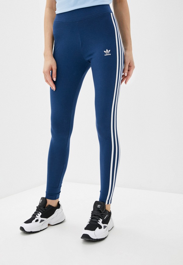 Леггинсы adidas Originals, цвет: синий, AD093EWHLJB3 — купить в  интернет-магазине Lamoda
