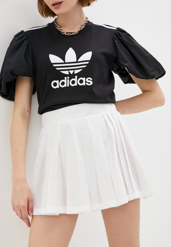 Юбка adidas Originals TENNIS SKIRT, цвет: белый, AD093EWMUQM4 — купить в  интернет-магазине Lamoda