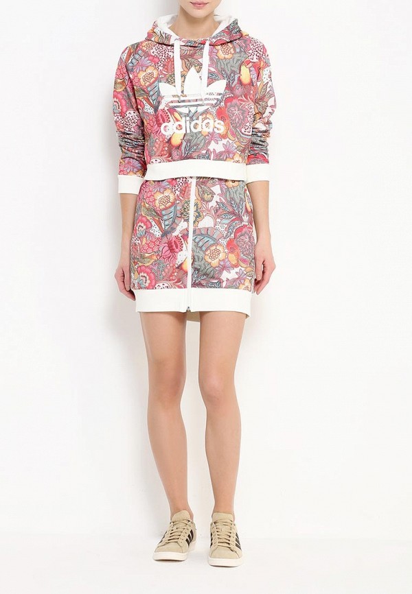 adidas floral crop hoodie