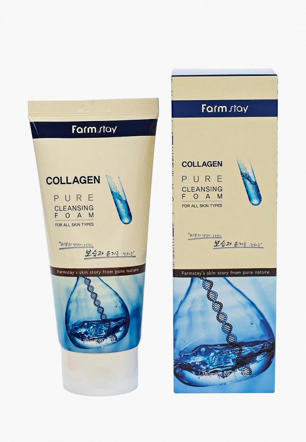 Пенка для умывания Farmstay очищающая с коллагеном, 180 мл, цвет ...