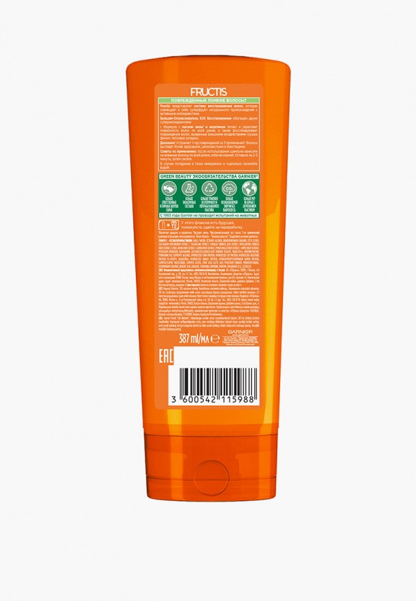 Garnier Бальзам для волос - Фруктис, SOS Восстановление, укрепляющий, для секущихся и очень поврежденных волос, 387 мл, с Керафилом и Маслом Амлы - фото 2