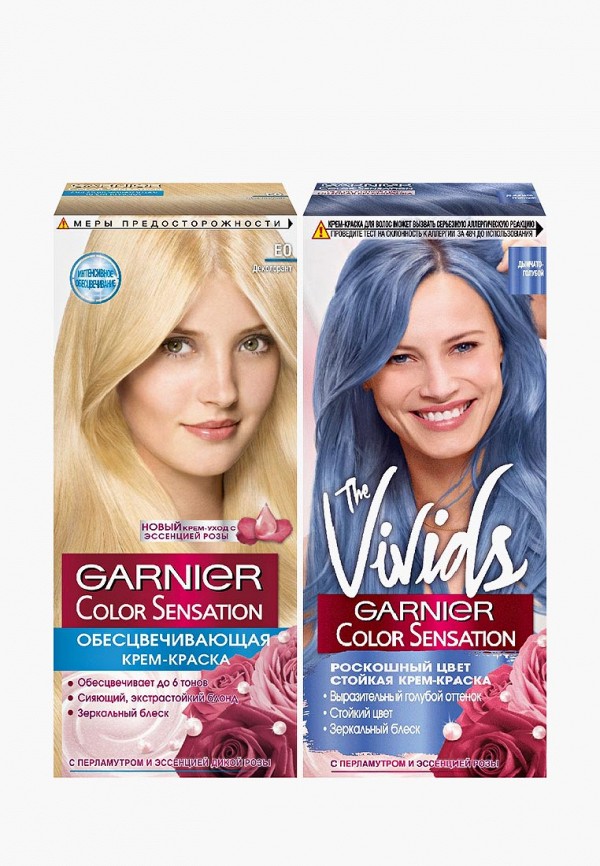 Garnier Краска для волос - "Color Sensation,Роскошь цвета": оттенок E0, Ультра блонд + The Vivids, Дымчато-голубой - фото 1