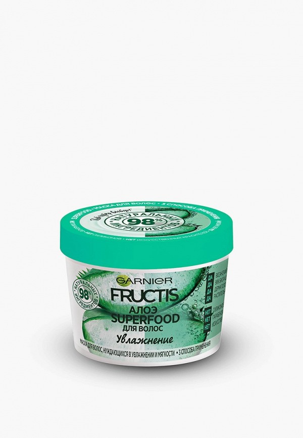 Garnier Маска для волос - 3в1 "Фруктис, Superfood Алоэ", для волос, нуждающихся в увлажнении и мягкости, 390 мл, без парабенов, силиконов и искусственных красителей - фото 2