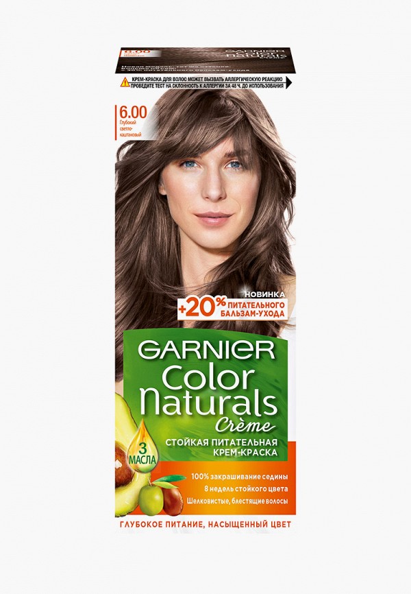 Garnier Краска для волос - "Color Naturals", оттенок 6.00, Глубокий светло-каштановый - фото 1