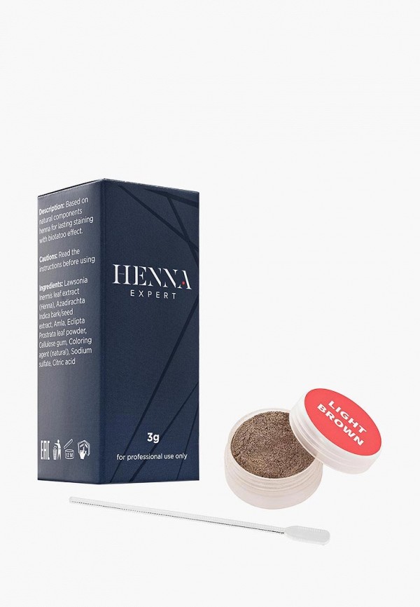 Хна для бровей Henna Expert (Light Brown) банка, 3гр., цвет: коричневый ...
