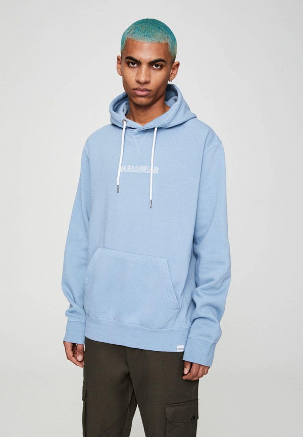 Pull and bear light blue hoodie hotsell