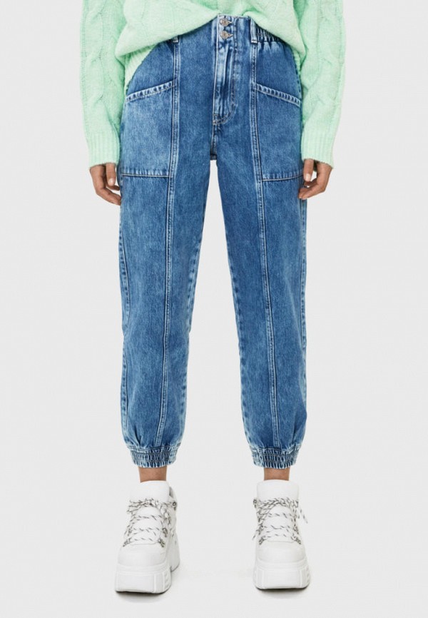 Джинсы Bershka, цвет: синий, IX001XW00HBU — купить в интернет-магазине ...